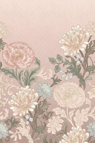 Rasch Tapete Salisbury 552249 Wandbild Paneele Blumen Blüten rosa grün Vlies - Bild 1 von 1