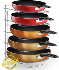 Pot Lid Storage Organizer, Pot And Pan Organizer Rack Holder For Kitchen Cabinet