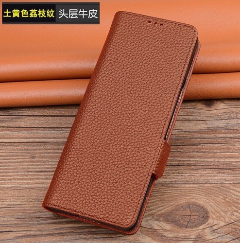 Genuine Leather Flip Case For Samsung Galaxy Z Fold 5 4 3 Alligator Grids Cover - Picture 39 of 43