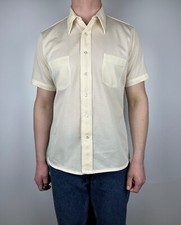 70's Arrow Scrambler Knit Vintage Mens Short Sleeve Shirt Size L 16-16.5 Disco
