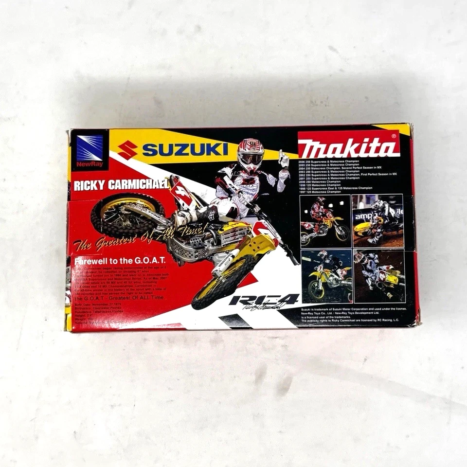 New Ray Suzuki RM-Z450 2007 Ricky Carmichael Farewell to the G.O.A 1:12 Diecast - Image 2 of 4