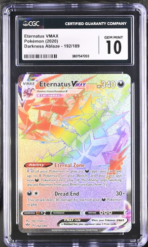 Pokémon Eternatus VMAX 2020 Drknss Ablz #192/189 Rainbow Rare Holo CGC 10