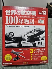 WWII-Era German Fw200 Condor model Plane w/ Magazine Del Prado Japan No.13 NIB