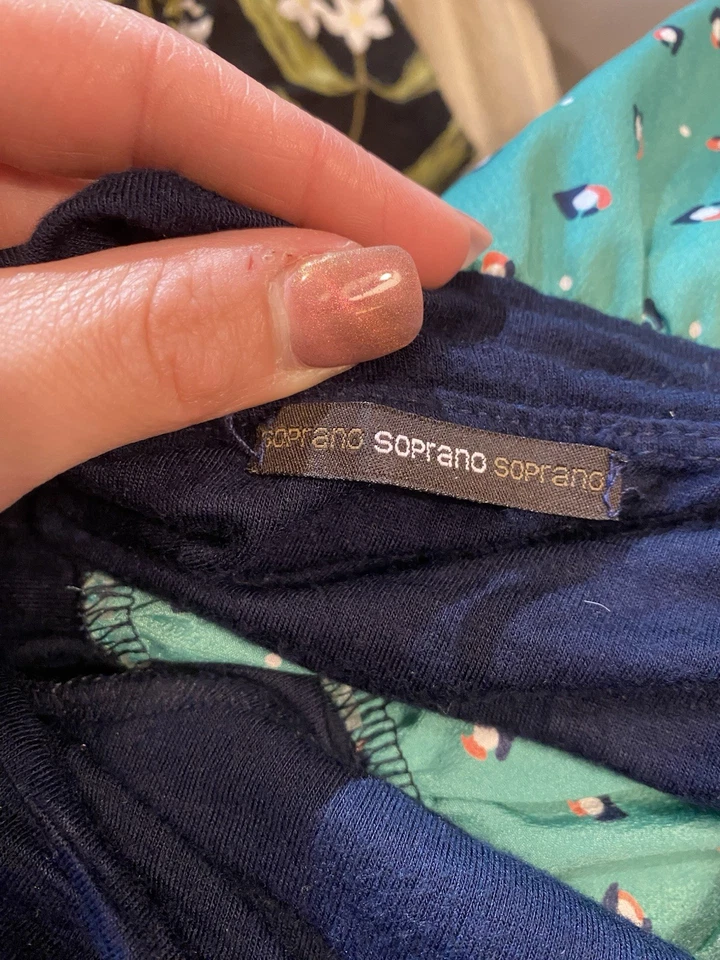 Y2K Soprano Strapless Blue and Green Polka Dot Dress Size S Made In USA - Imagem 2 de 3