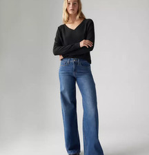 HOT LEVI'S 318 Shaping Wide Leg Women's Jeans - Clever Girl - Dark Wash NEW WITH