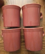 Set of 4 Fiestaware Coffee Mugs Paprika Homer Laughlin Ring Handle EUC