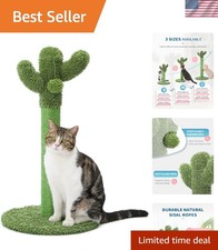 25.6" Stylish Cactus Cat Scratching Post with Durable Sisal Rope for Indoor Cats