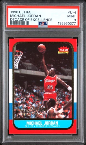 MICHAEL JORDAN 1996 FLEER ULTRA DECADE OF EXCELLENCE #U-4 PSA 9 MINT! BULLS HOF!