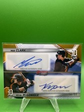 2025 Bowman's Best Dual Auto Max Clark Kevin McGonigle Gold Detroit Tigers /50