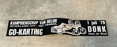 Vintage 1979 Go-Karting Championship, Belgium Donk, Rare 26'' inch Promo Sticker