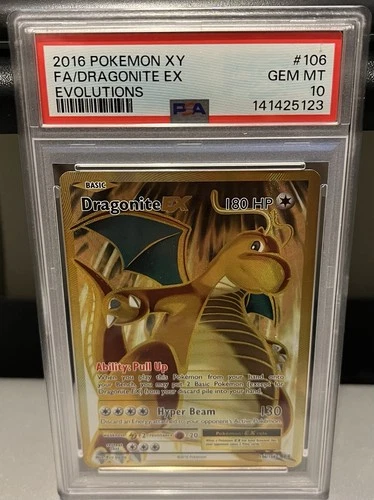 Pokemon XY Evolutions 2016 Dragonite EX PSA 10 Full Art FA Gem Mint #106/108