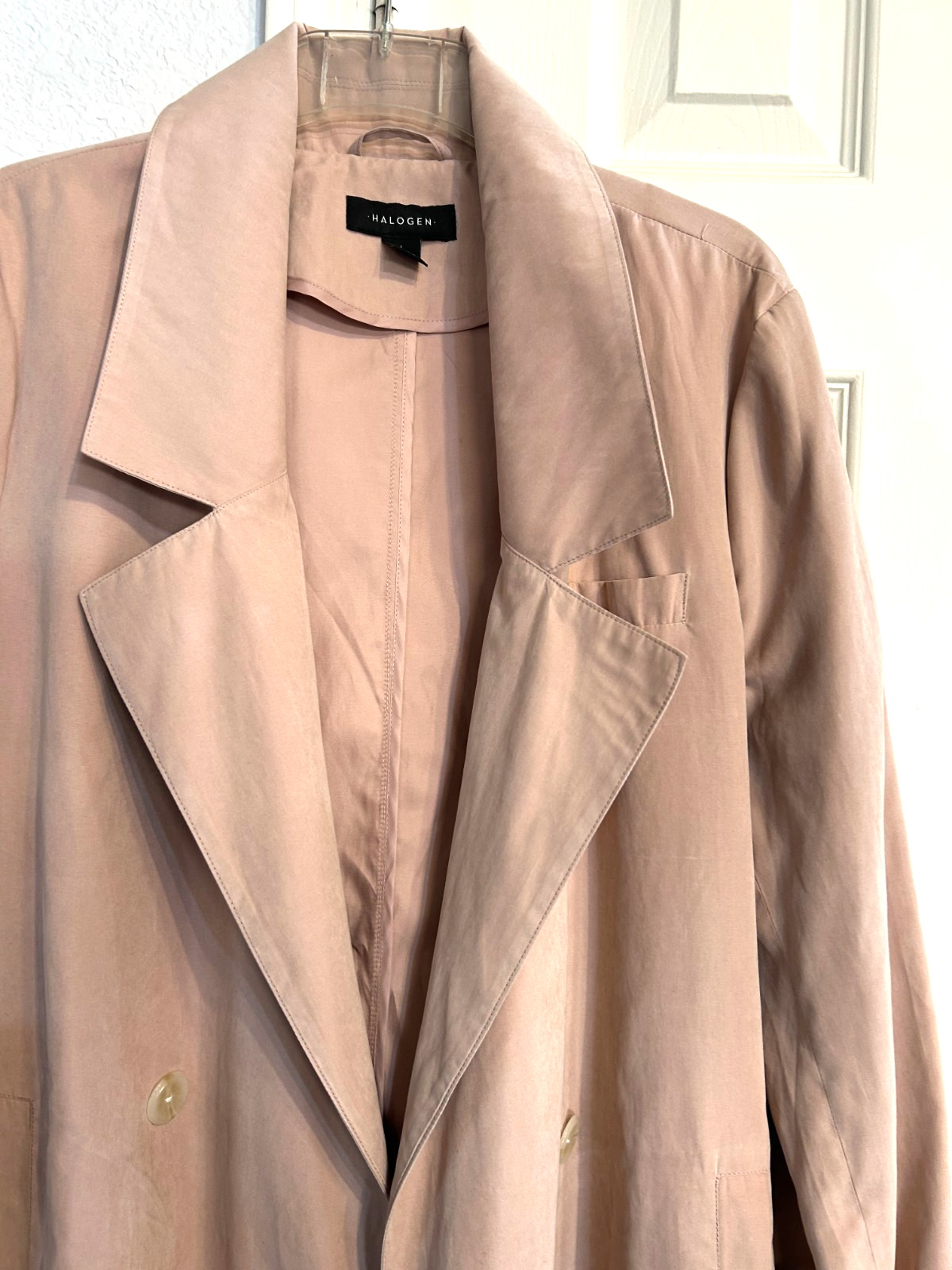 Halogen midi coat duster front double buttons col… - image 3