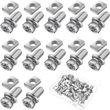 24 Pack M6x16mm Stainless Steel Battery Terminal Nuts and Bolts for ATV, E-Bike
