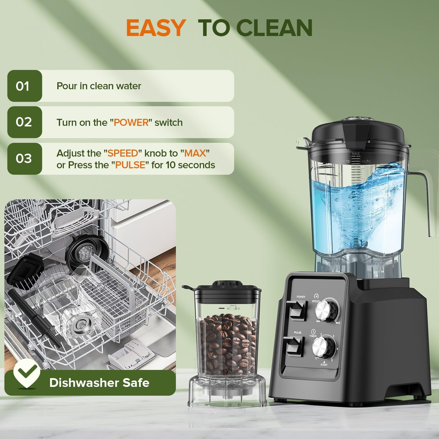 Powerful High-Speed Blender Set with 68Oz Pitcher & To-Go Cup for Smoothies