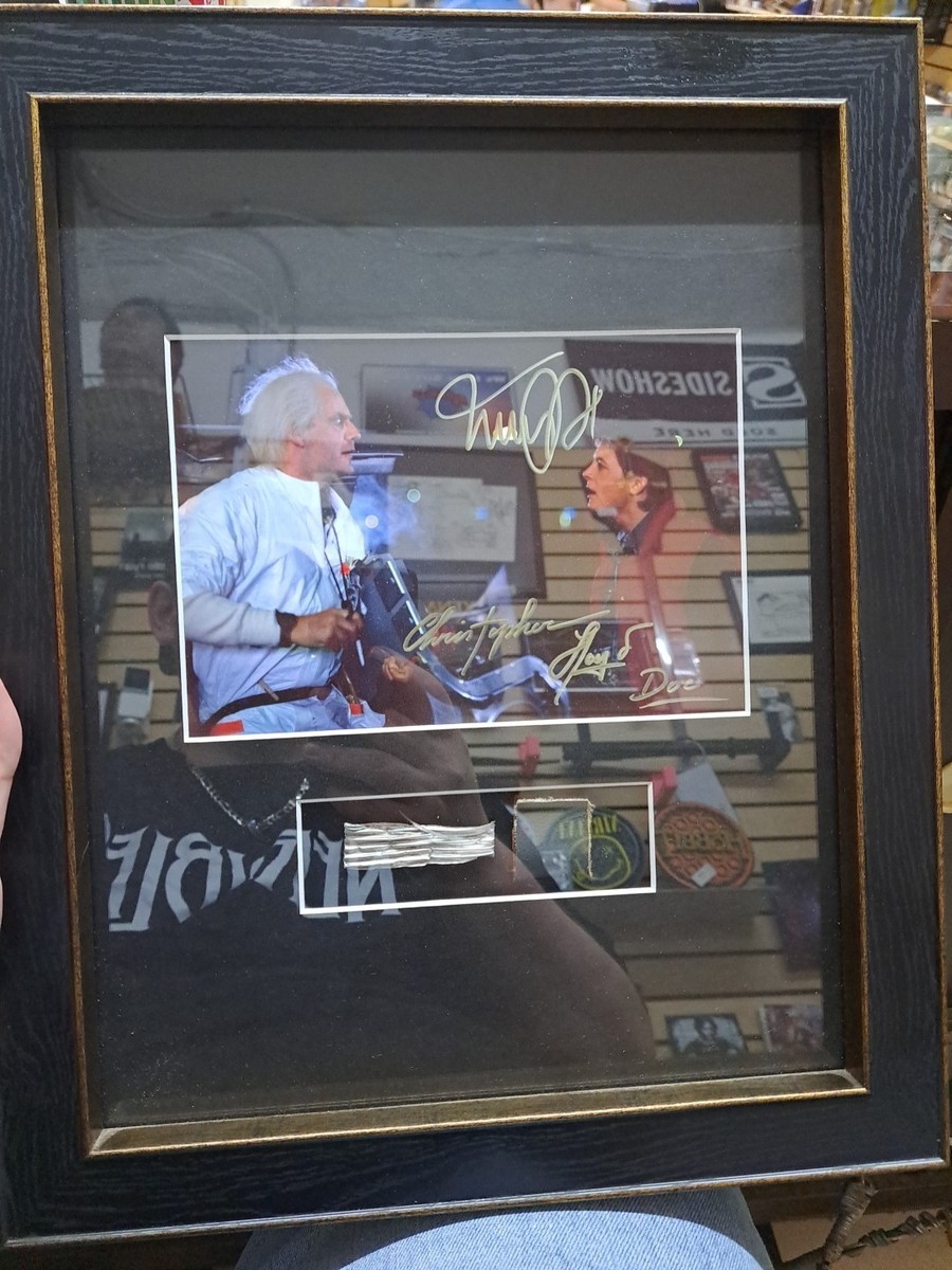 DeLorean BttF DeLorean Piece And Autographs Christopher Lloyd Michael J Fox W/ SOA