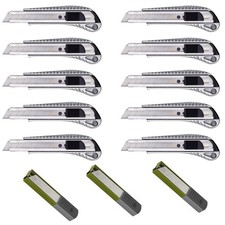 Profi Alu Druckguss Cuttermesser Cutter 18mm Inklusive Abbrechklingen