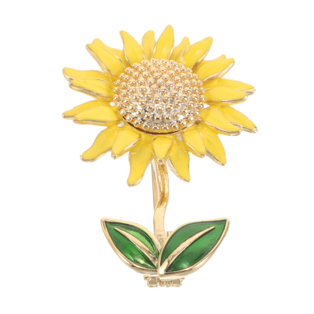 Sunflower Pins for Men Suit Boutonniere Rhinestone Crystal Brooches image 3