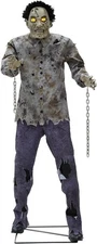 6FT Horror Haunted Hill Farm Guard Zombie Animatronic w/ Sound & Light Prop
