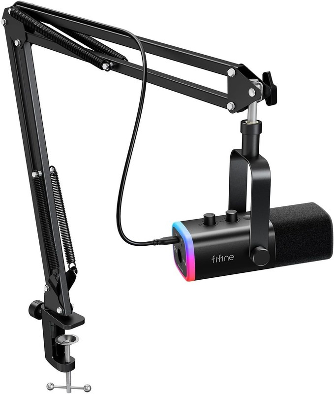 XLR/USB Gaming Microphone Set Dynamic PC Mic for Streaming Podcasting Compute...