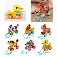 Jouet à tirer en bois fait à la main, jouets à pousser et à tirer pour