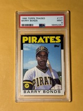 1986 Topps Traded Barry Bonds #11T Rookie Card PSA MINT 9. rookie card picture