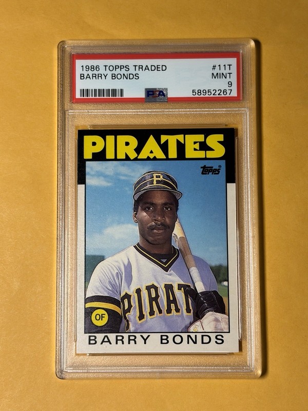 1986 Topps Traded Barry Bonds #11T Rookie Card PSA MINT 9