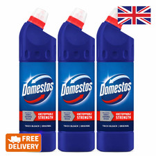 Domestos Original Thick Bleach 750ml Pack of 3 Unstoppable Strength Cleaner
