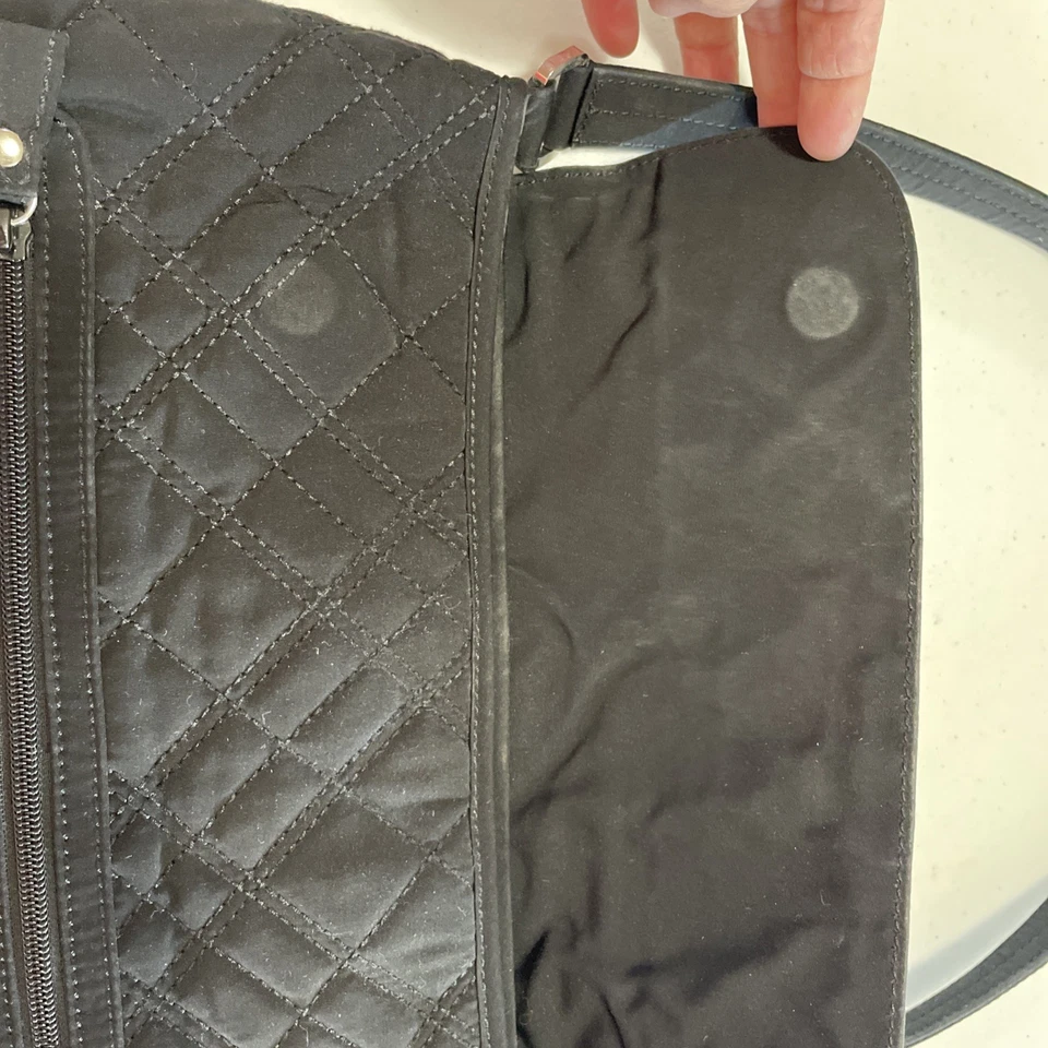 Vera Bradley Black Quilted Shoulder Bag Purse Large Handbag - Image 4 of 4