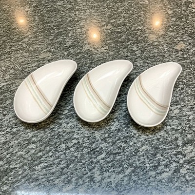 Set of 3 Noritake Ambience Mocha Java Swirl 6 1/2'' Ceramic Teardrop Bowls