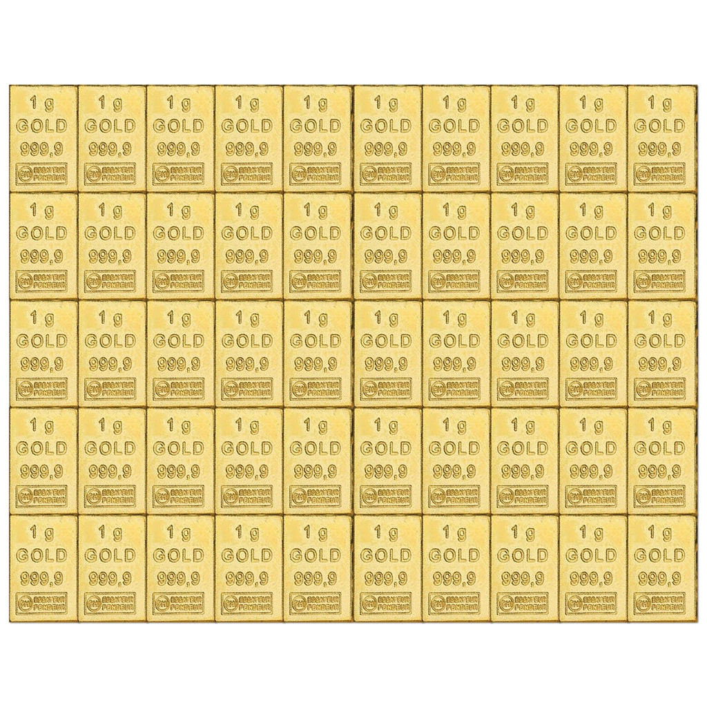 Valcambi Goldtafel Combibar™ - Beliebig voneinander trennbar - 50 x 1 Gramm Gold