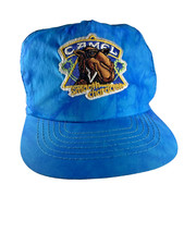Vintage Snap Back Camel Smooth Character Hat Cap Blue Tobacco Advertising