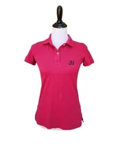 Beval Fuchsia Pink Polo Shirt Basic Top SIZE XS 100% Cotton Short Sleeves Solid