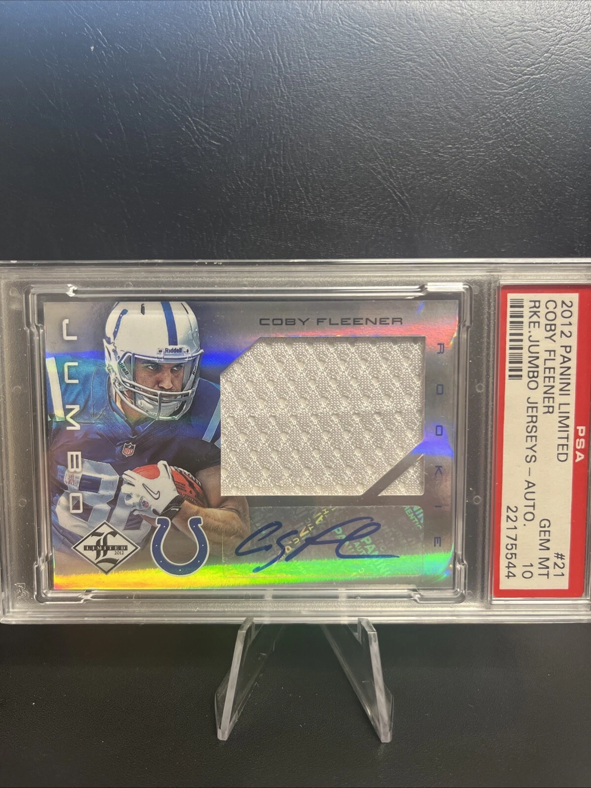 Coby Fleener Panini Limited Rookie Jumbo Jerseys #21 Autograph