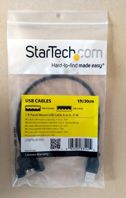 StarTech 1 Fuß USB 2.0 Panelmontage-Kabel - F/M - USBPNLAFAM1 - NEU, OVP