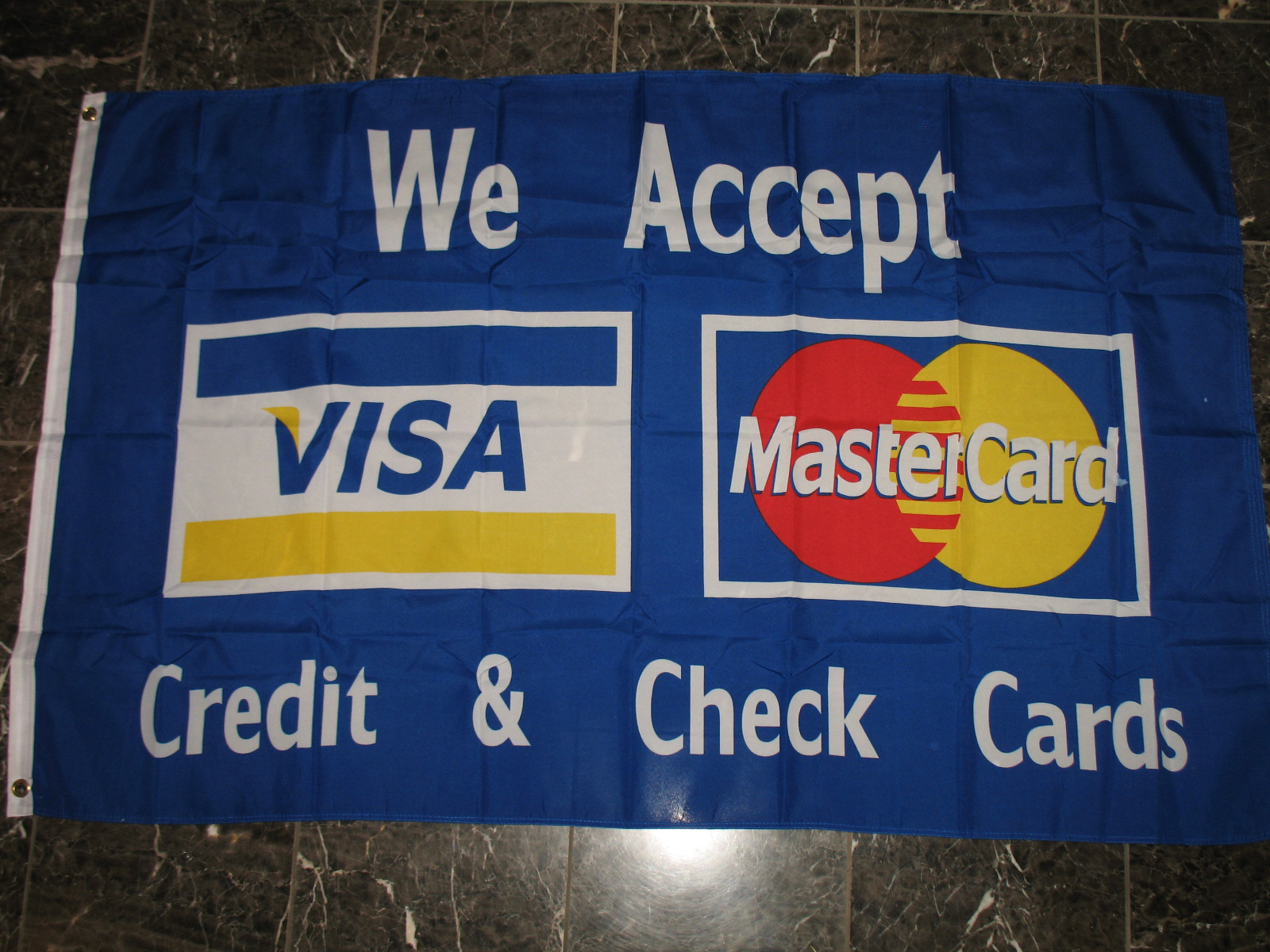 3x5 Advertising We Accept Visa MasterCard Flag Store Banner Business ...