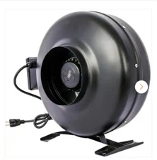 Amucolo 6" 412 CFM Inline Duct Fan:  Air Circulation Vent Blower Fan in Black
