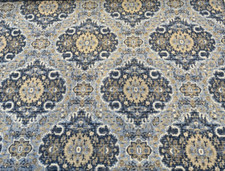 Swavelle Munsee Royal Blue Damask Chenille Upholstery Fabric By The Yard