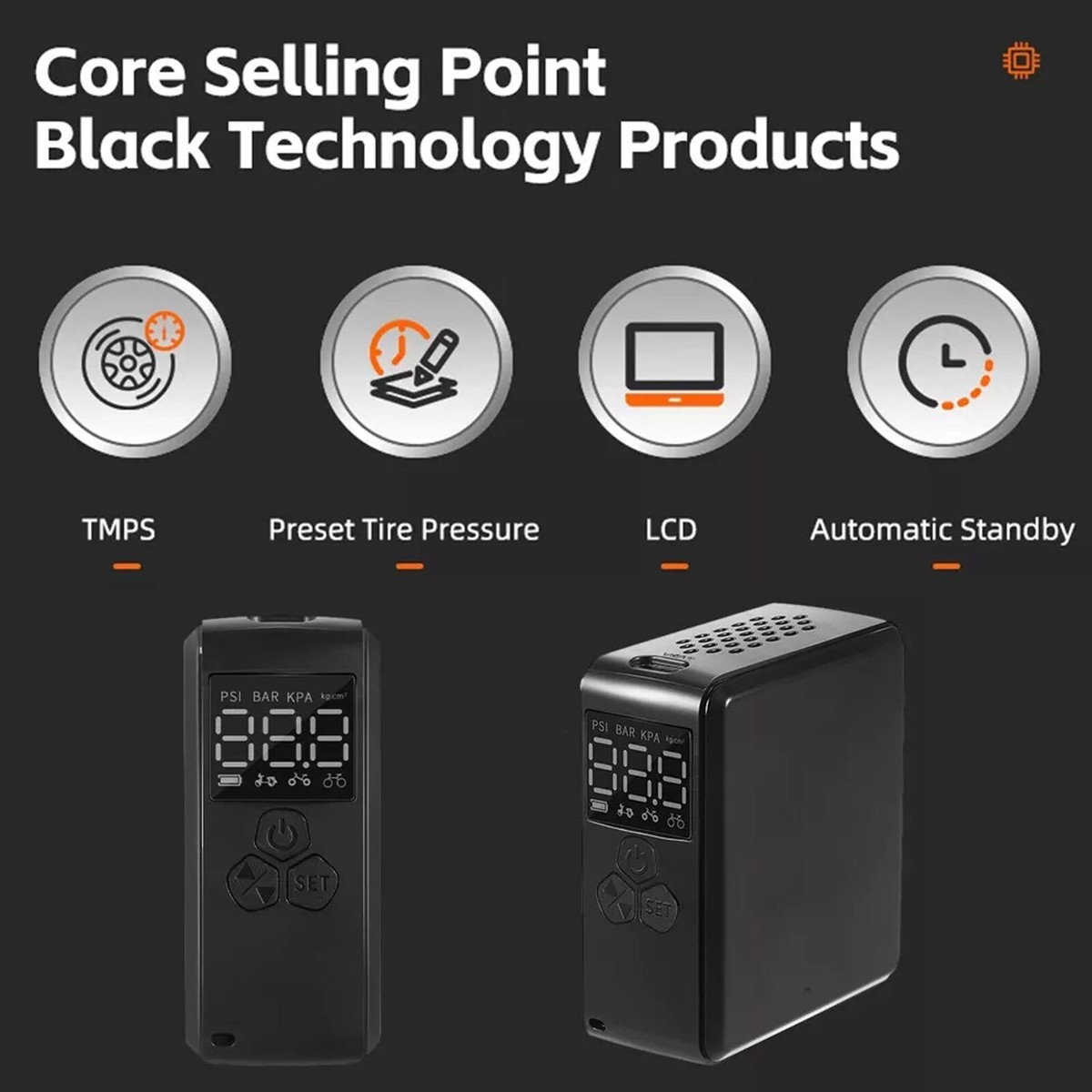 Bike Air Pump Mini Electric Tiny Bicycle Tire Inflator with Presta and  Schrader | eBay