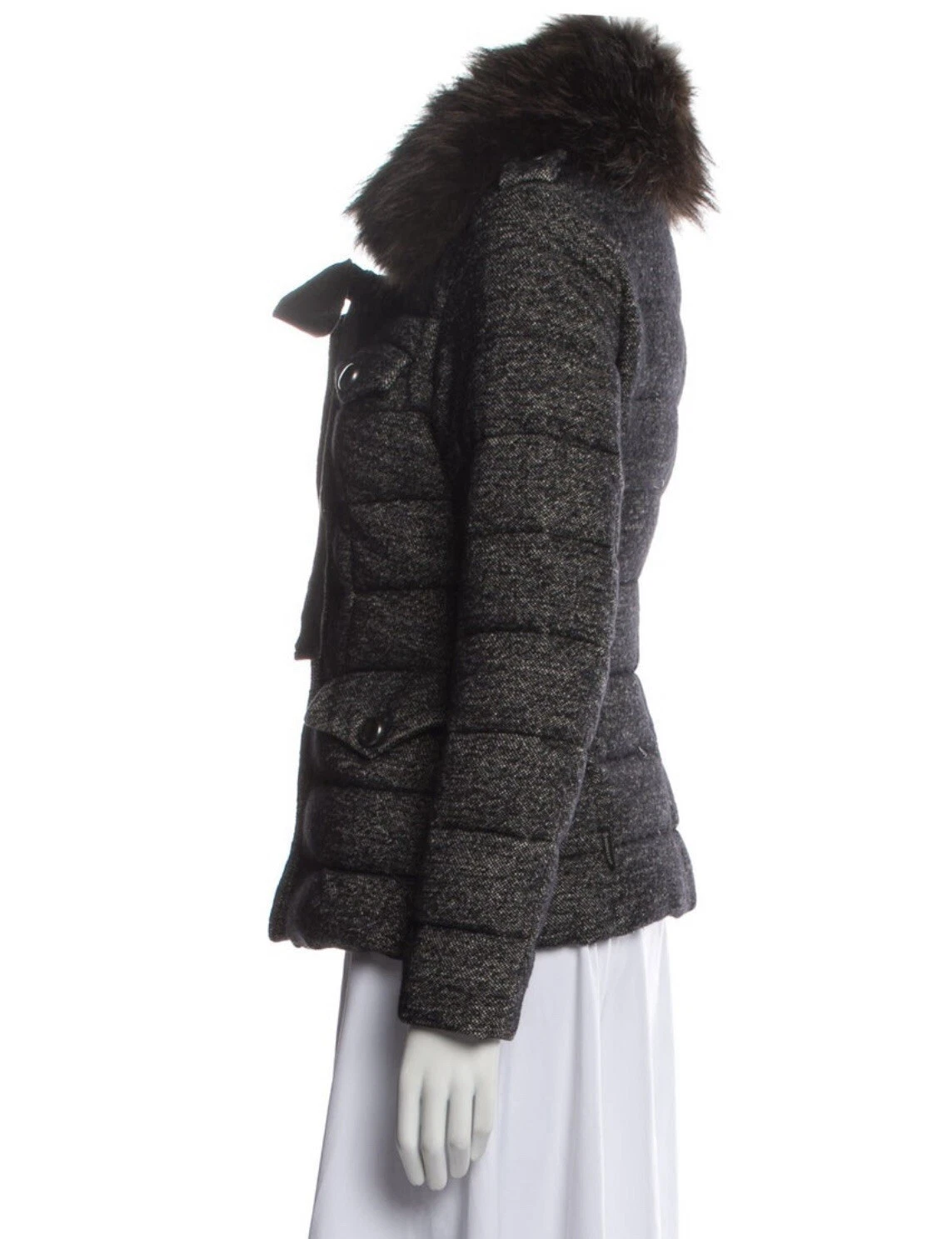 Piumino donna Moncler modello tweed petite taglia 00