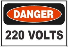 Danger 220 Volts Electrical Electrician Safety Sign Sticker Decal Label D217