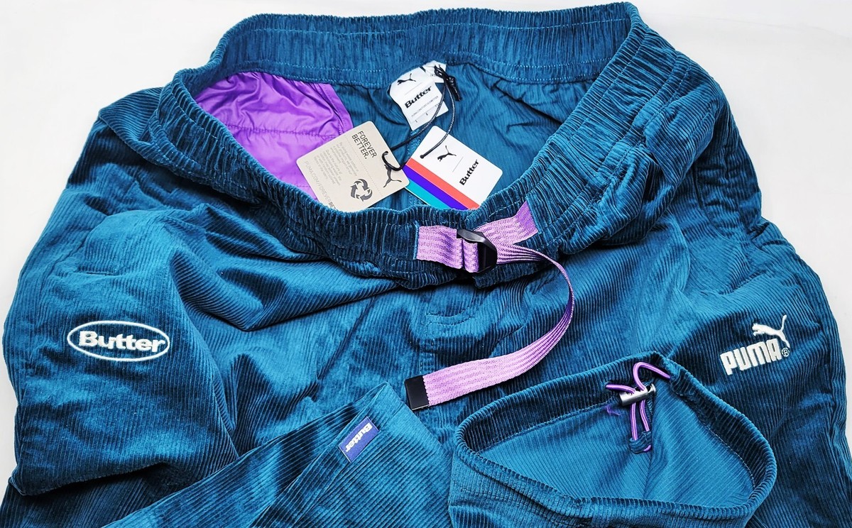 訳ありPUMA Butter goods【XL】緑　コーデュロイ　トラックパンツ PUMA X BUTTER GOODS TRACK PANTS, Deep Teal, Corduroy - Sizes