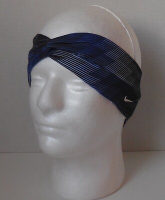 Nike Central Printed Twist Headband Adult Unisex Paramount Blue/Black/White