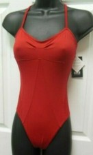 Dance Bloch camisole halter Leotard Red large Adult L2150 Tactel shelf lined