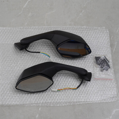 2x Rear View Mirrors LED Turn Signals For 2017-2022 Yamaha YZF R1 2015-24 YZF R6