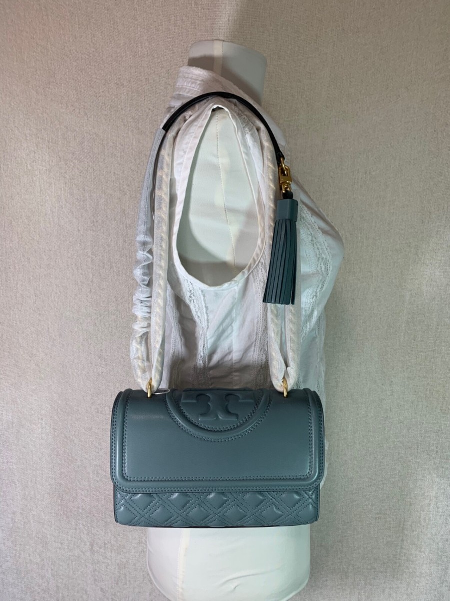 NEW VERSION Tory Burch Arctic Blue Fleming Small Convertible