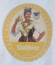 altes Bieretikett Bier Etikett Vollbier Brauerei Schmidt Elsterberg  (438)