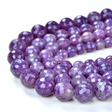 Genuine Lepidolite Gemstone Grd AA Faceted round 6mm 8mm 10mm Loose Beads A284