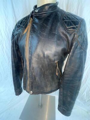 VTG 50s 60s MENS 40 LANGLITZ CASCADE LEATHER MOTORCYCLE CAFE RACER