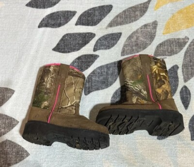 MUST SEE Youth Girls Game Winner Camo Boots Side Zip Size J8 EUC