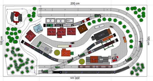 GP-010 MÄRKLIN GLEISPLAN H0 C-Gleis Plan Fichtlingen 300x300x160